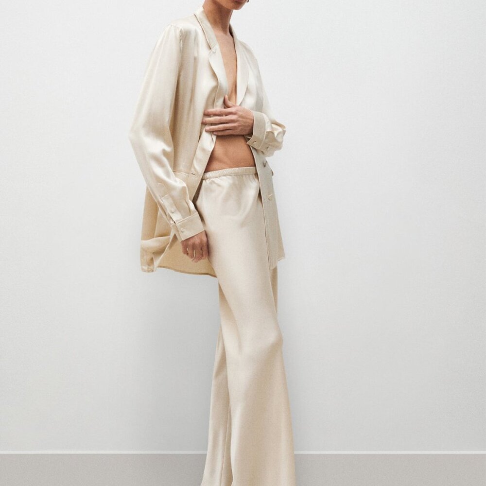 Silk Laundry Bias Pant | Small Hazelnut